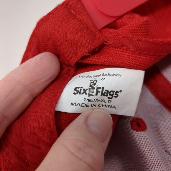 The Flash Snapback Hat Red One Size Adjustable Embroidered 6 Panel Six Flags - Picture 8 of 8